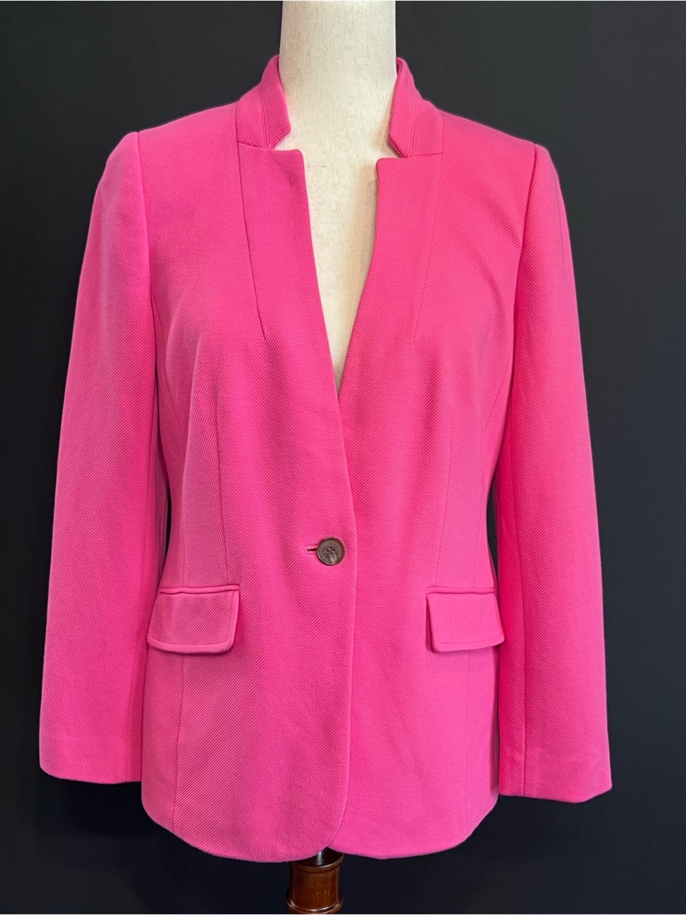 Talbots Pink Single-Button Notchless Blazer - Picture 5 of 11